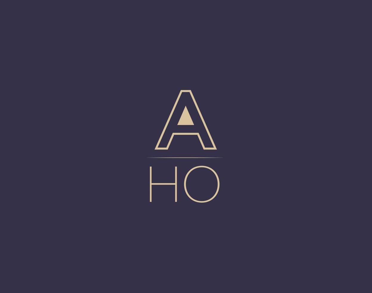 aho brief logo design moderne minimalistische vektorbilder vektor