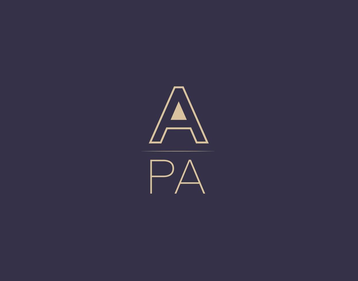 apa letter logo design moderne minimalistische vektorbilder vektor