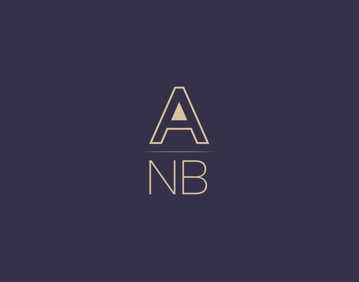 anb Brief Logo Design moderne minimalistische Vektorbilder vektor