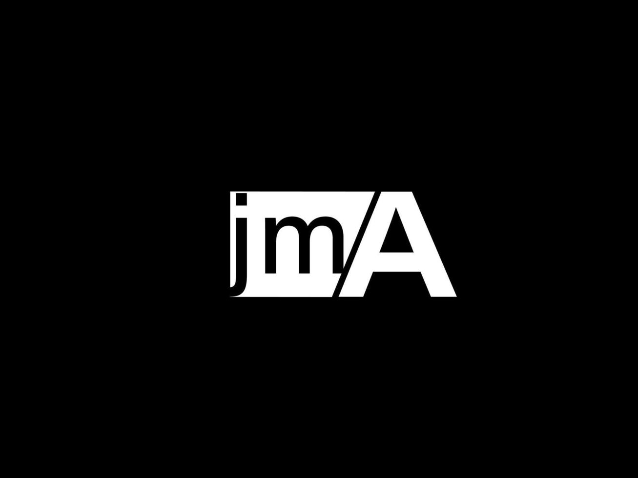 JMA-Logo und Grafikdesign Vektorgrafiken, Symbole isoliert auf schwarzem Hintergrund vektor