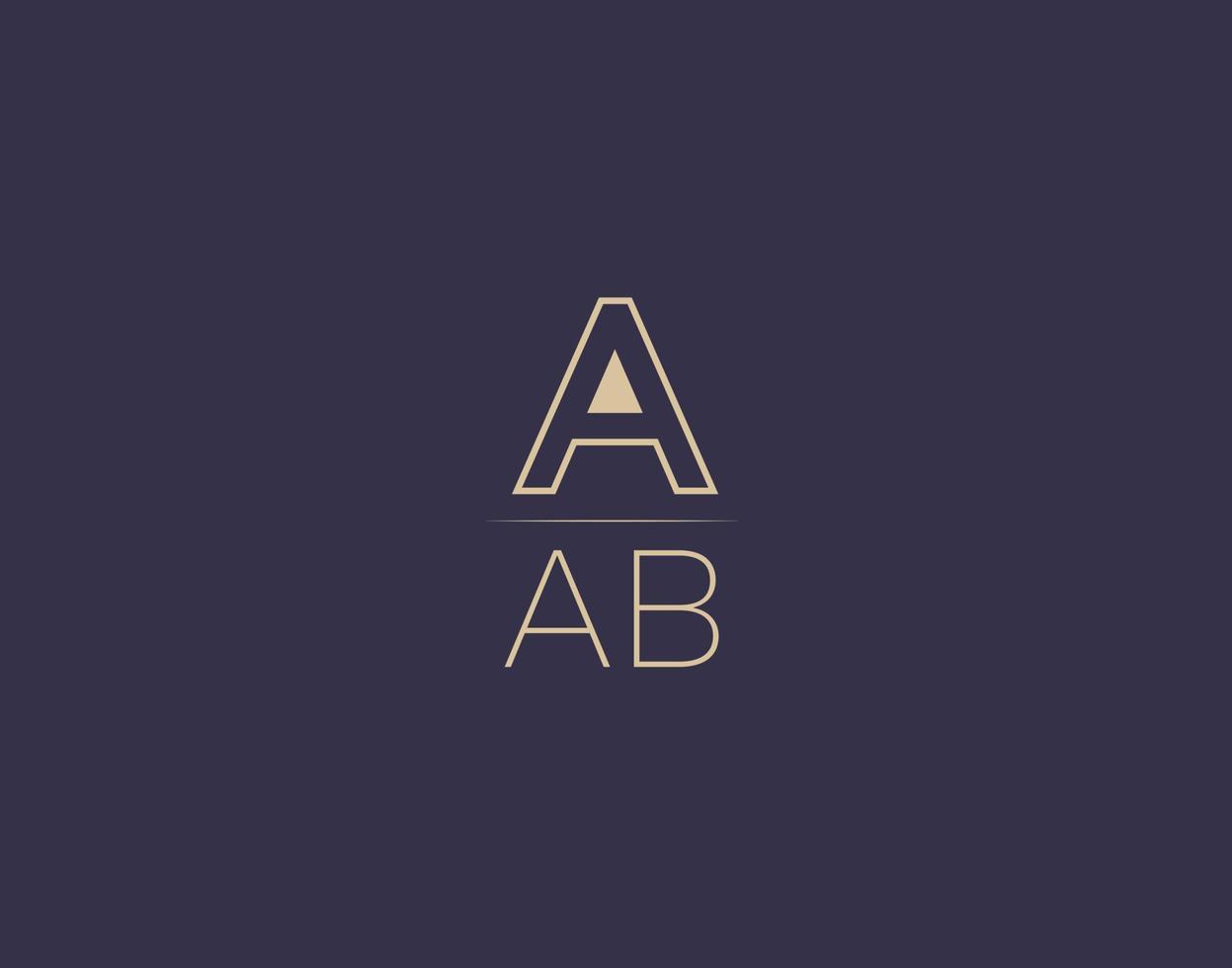 aab brev logotyp design modern minimalistisk vektor bilder