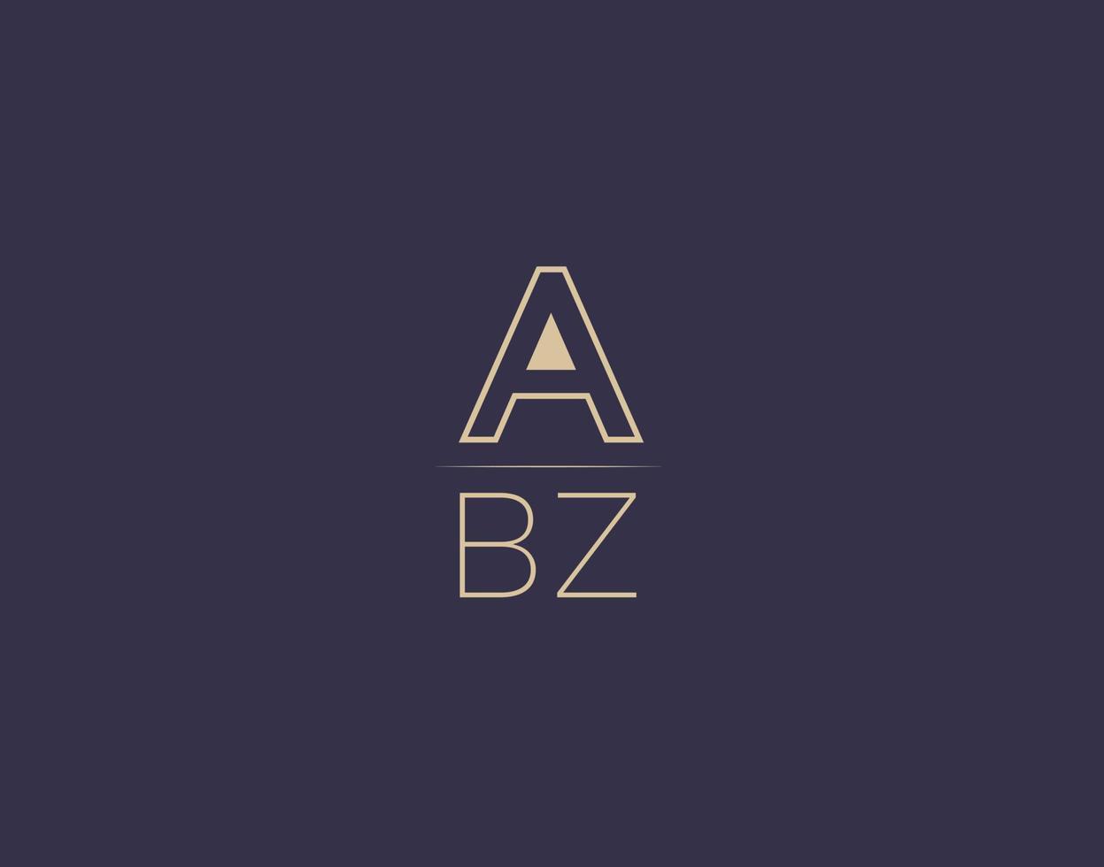 abz Brief Logo Design moderne minimalistische Vektorbilder vektor