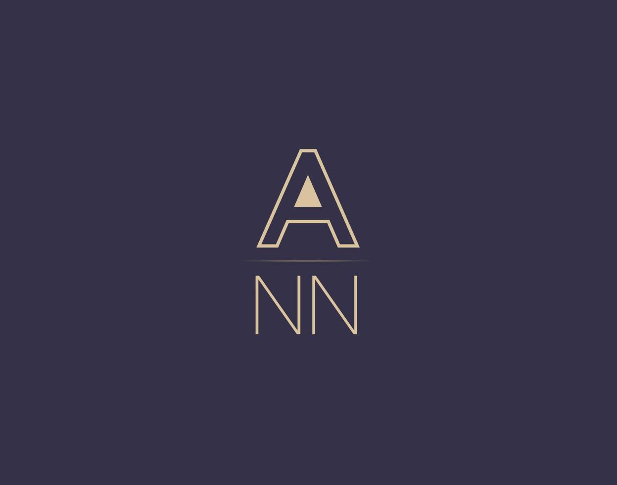 ann brief logo design moderne minimalistische vektorbilder vektor