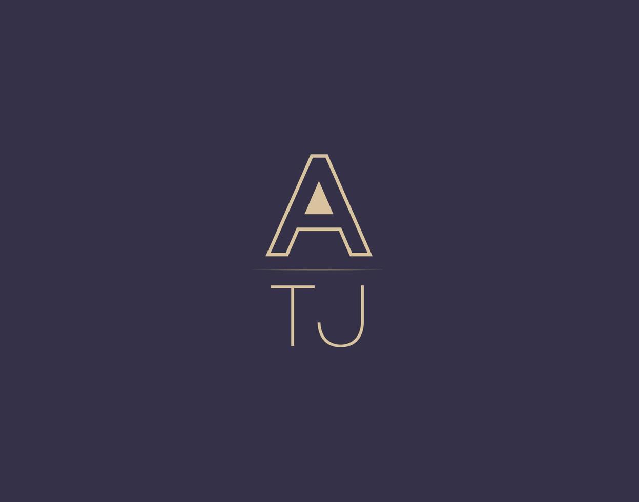 atj Brief Logo Design moderne minimalistische Vektorbilder vektor