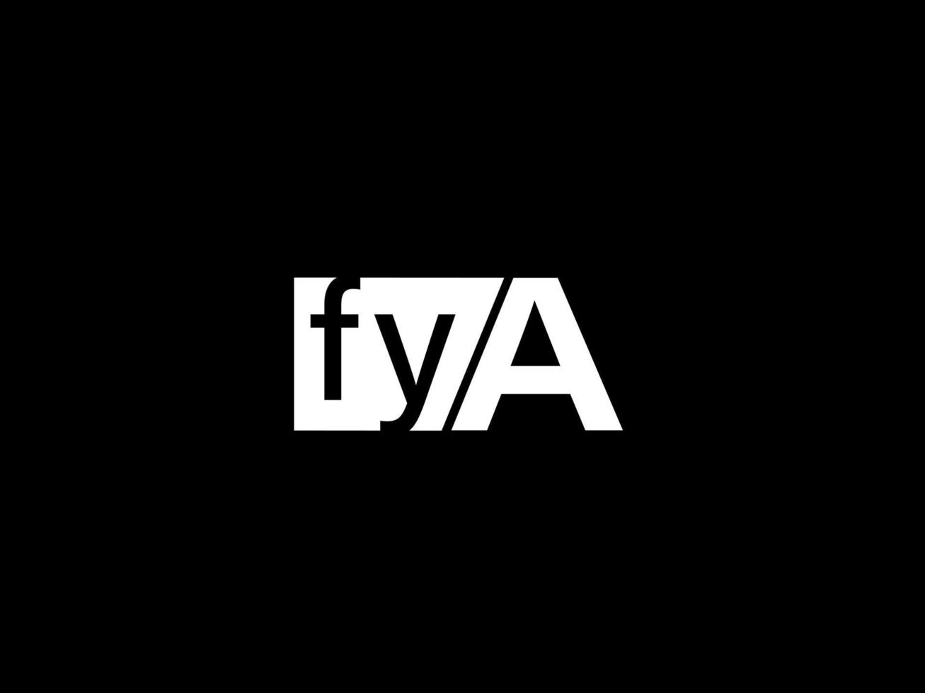 fya-Logo und Grafikdesign Vektorgrafiken, Symbole isoliert auf schwarzem Hintergrund vektor
