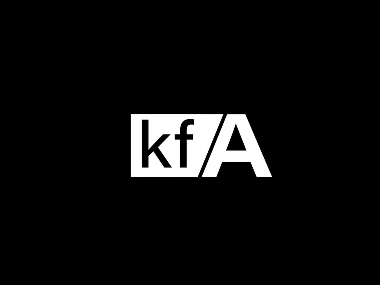 kfa-Logo und Grafikdesign Vektorgrafiken, Symbole isoliert auf schwarzem Hintergrund vektor