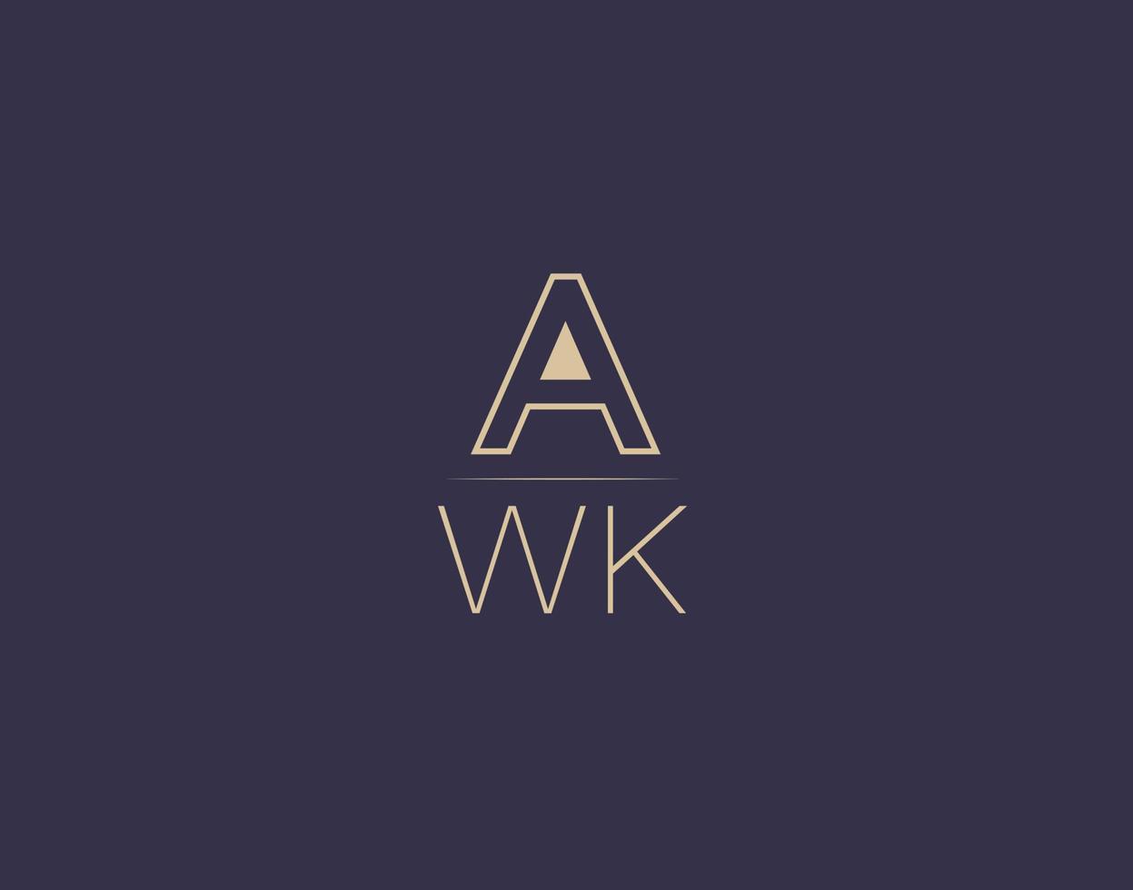 awk letter logo design moderne minimalistische vektorbilder vektor