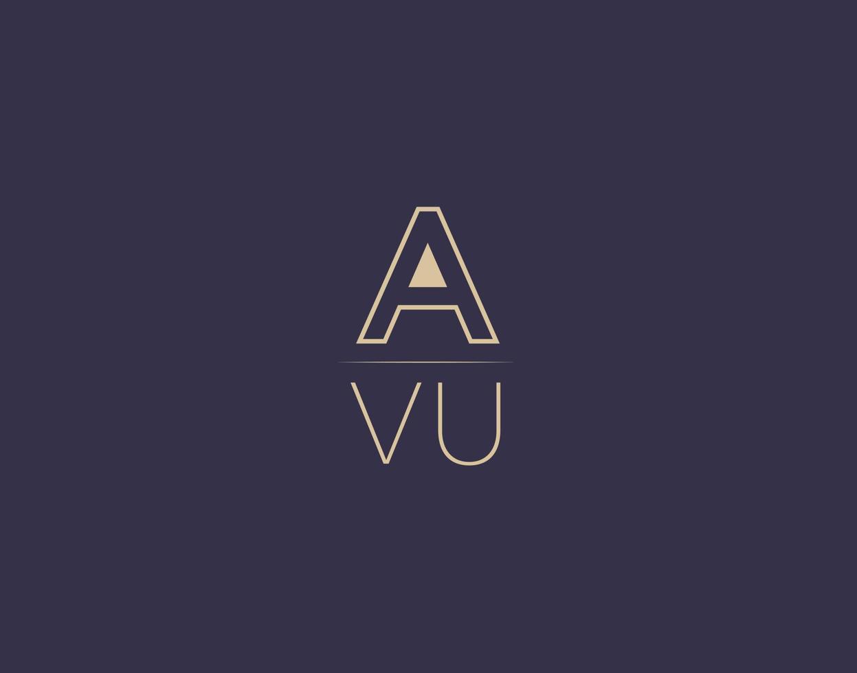 avu-Brief-Logo-Design moderne minimalistische Vektorbilder vektor