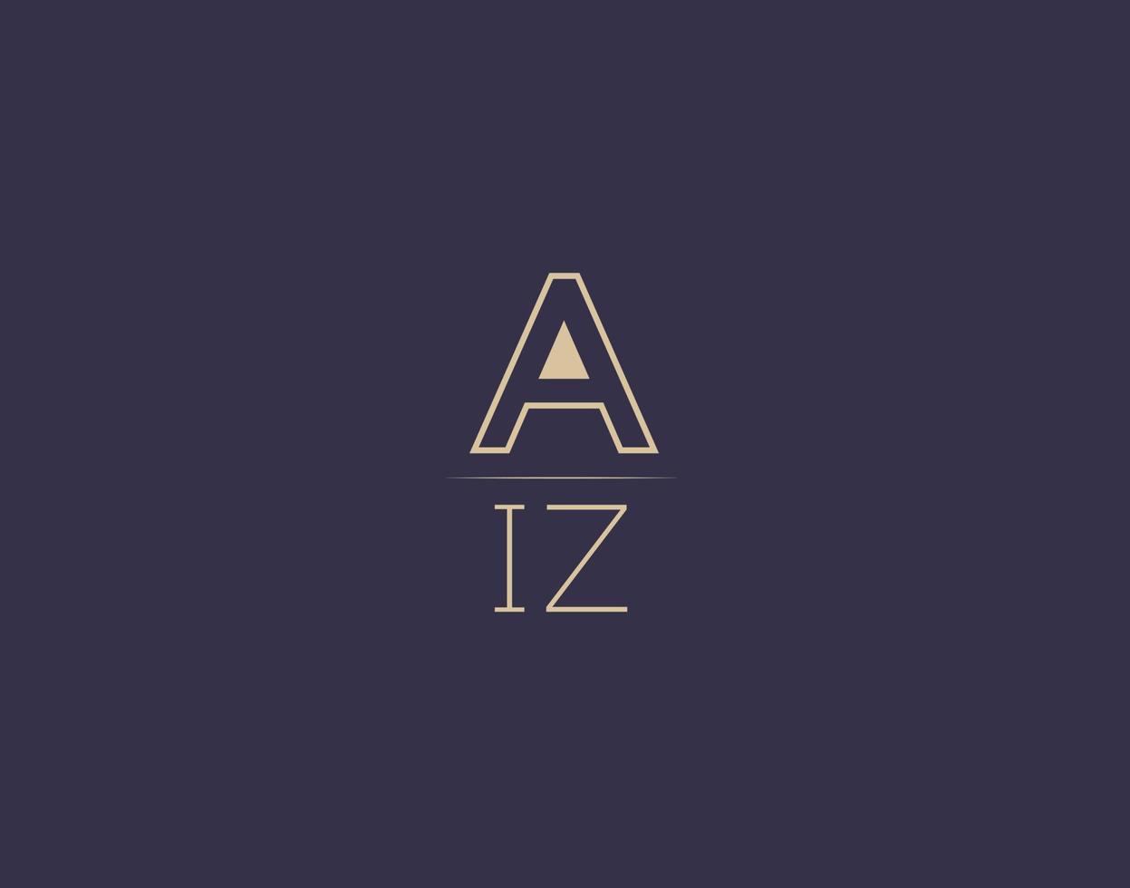 aiz brev logotyp design modern minimalistisk vektor bilder