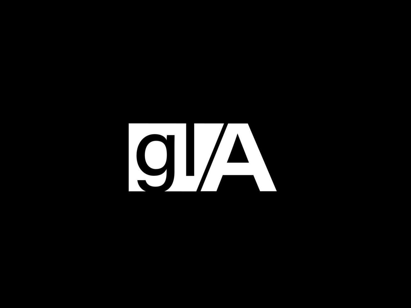 gla Logo und Grafikdesign Vektorgrafiken, Symbole isoliert auf schwarzem Hintergrund vektor