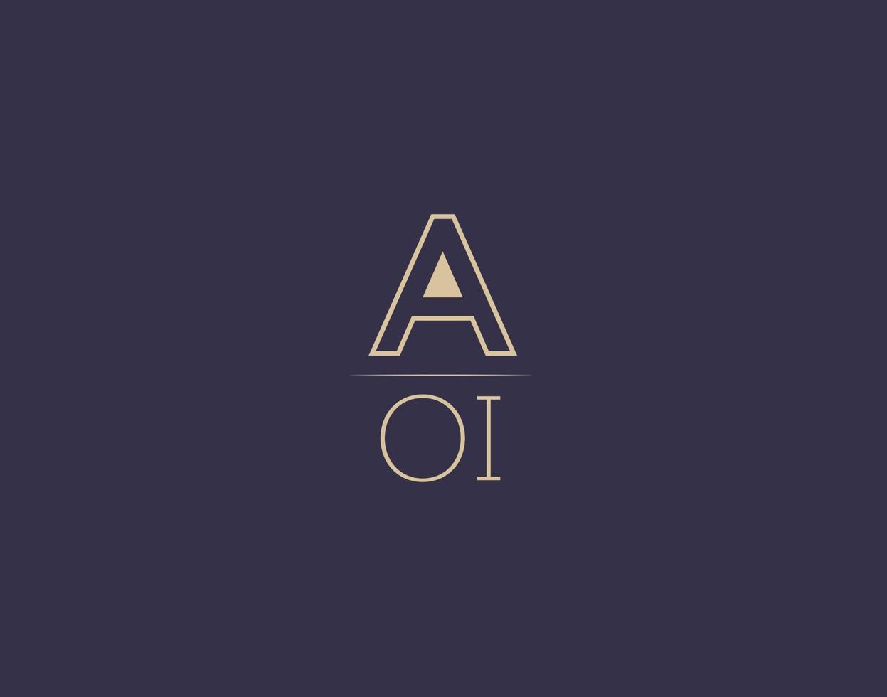 aoi letter logo design moderne minimalistische vektorbilder vektor