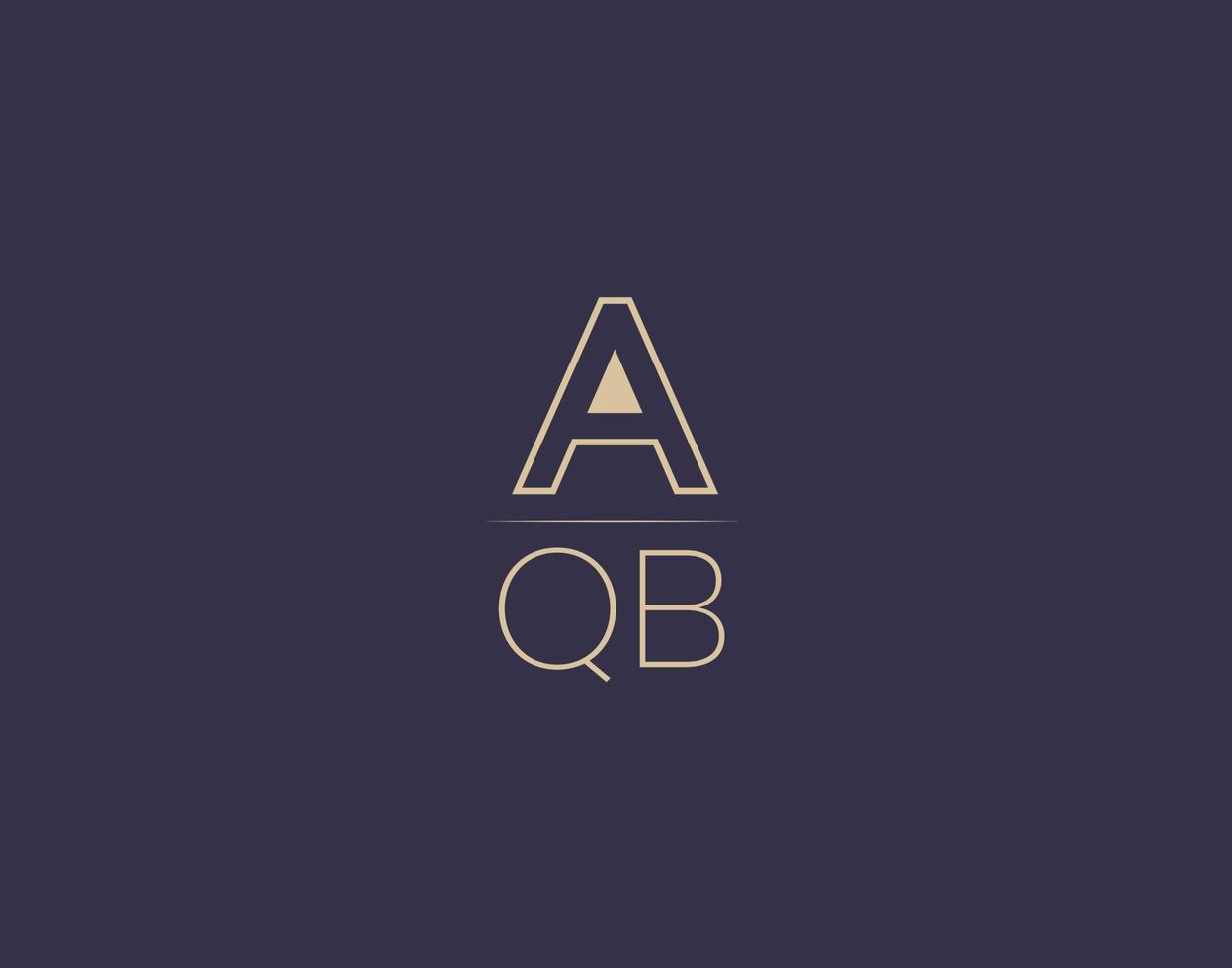 aqb brev logotyp design modern minimalistisk vektor bilder