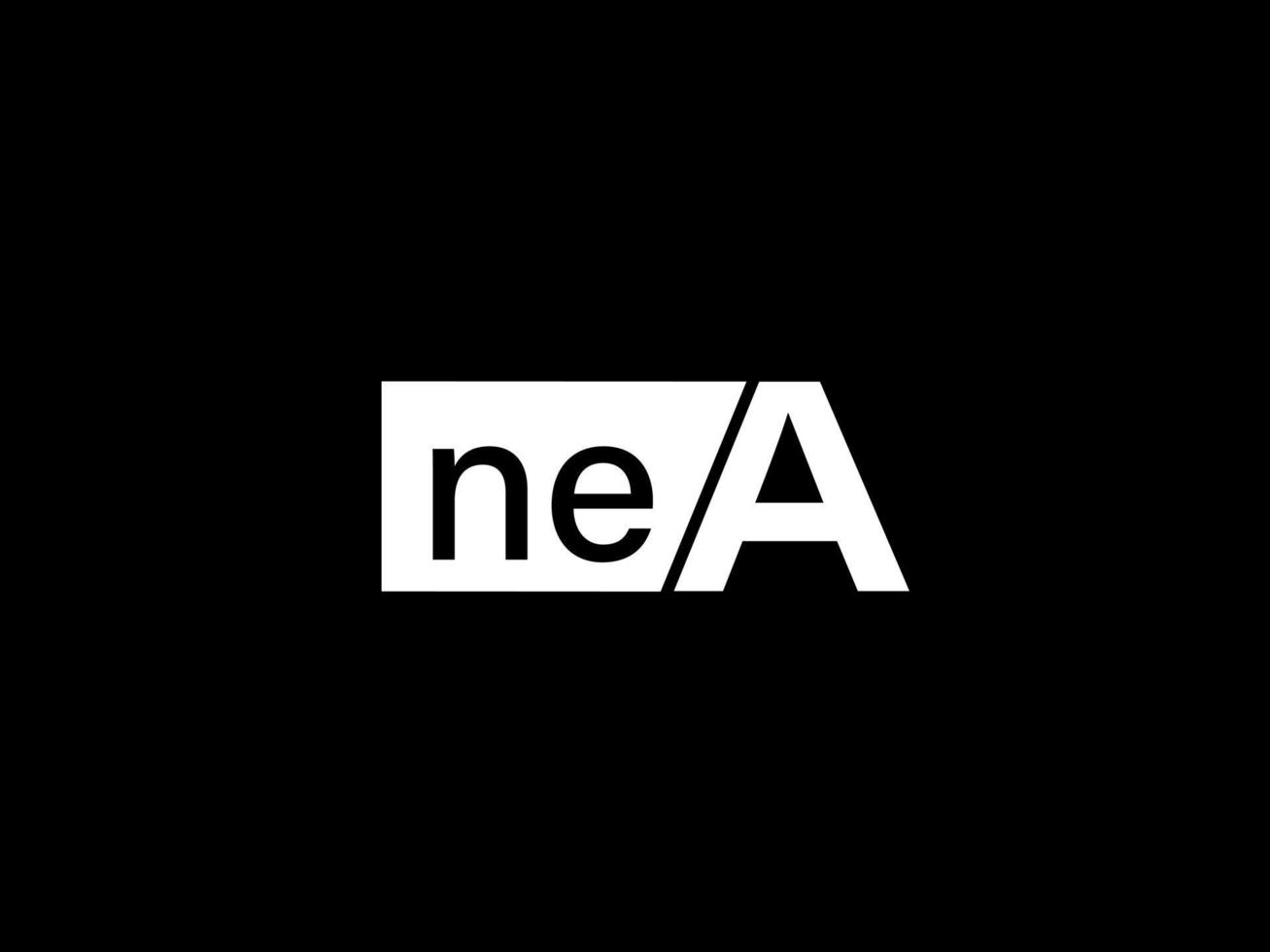 nea-Logo und Grafikdesign Vektorgrafiken, Symbole isoliert auf schwarzem Hintergrund vektor