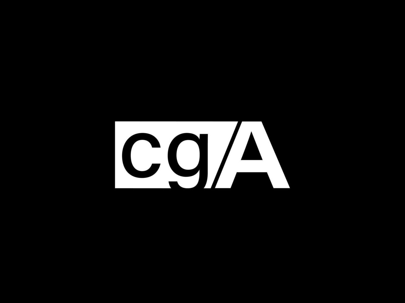 cga-Logo und Grafikdesign Vektorgrafiken, Symbole isoliert auf schwarzem Hintergrund vektor