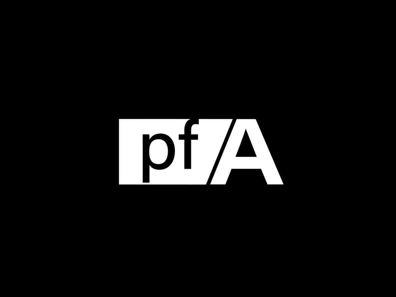 pfa-Logo und Grafikdesign Vektorgrafiken, Symbole isoliert auf schwarzem Hintergrund vektor