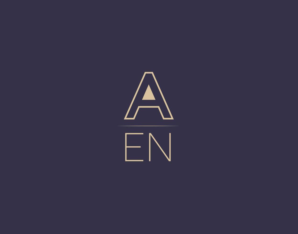 aen brev logotyp design modern minimalistisk vektor bilder