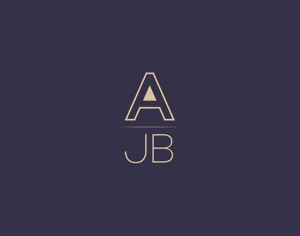 ajb brev logotyp design modern minimalistisk vektor bilder