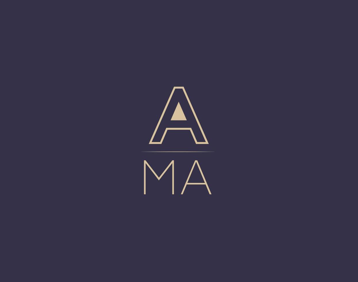 ama brev logotyp design modern minimalistisk vektor bilder