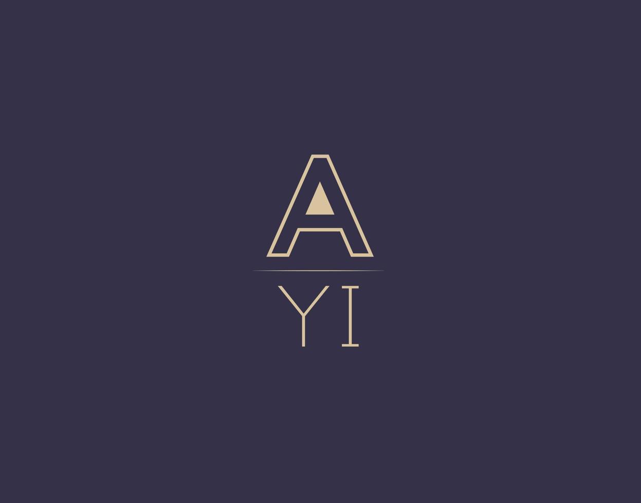 ayi letter logo design moderne minimalistische vektorbilder vektor