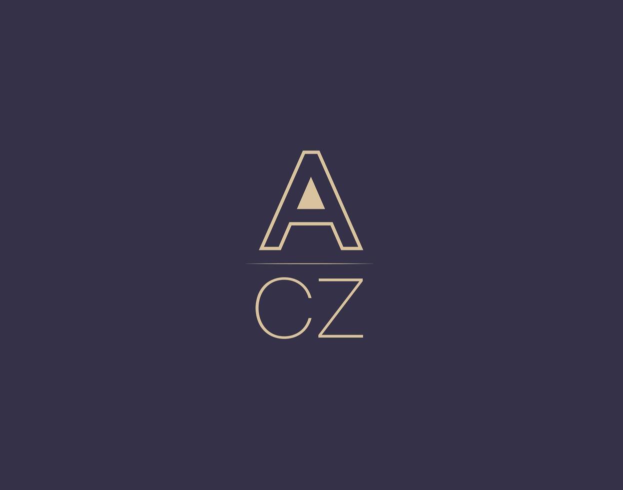 acz-Brief-Logo-Design moderne minimalistische Vektorbilder vektor