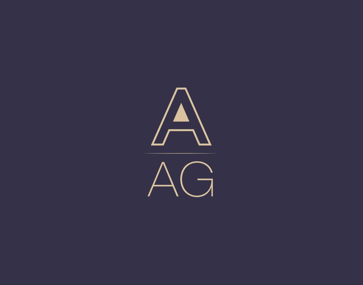 aag brief logo design moderne minimalistische vektorbilder vektor