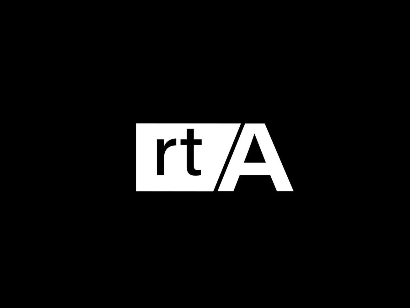 rta-Logo und Grafikdesign Vektorgrafiken, Symbole isoliert auf schwarzem Hintergrund vektor