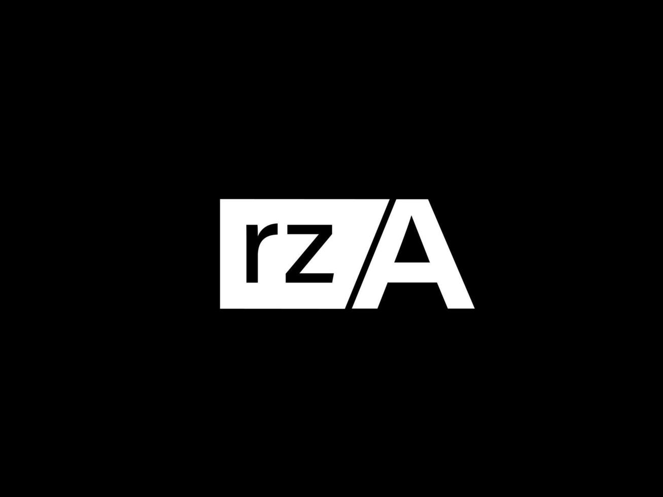 rza-Logo und Grafikdesign Vektorgrafiken, Symbole isoliert auf schwarzem Hintergrund vektor