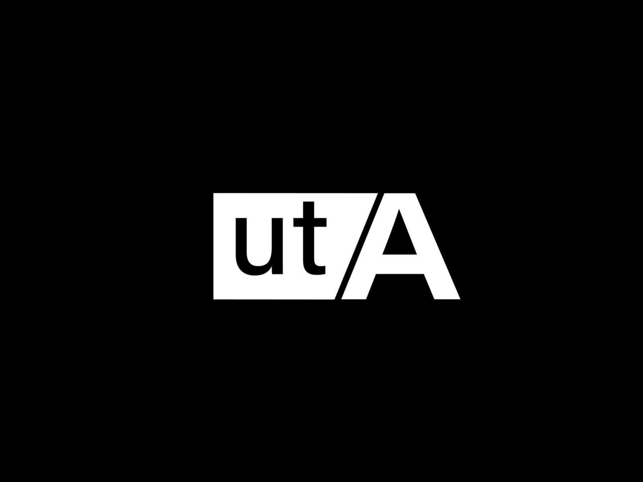 uta-Logo und Grafikdesign Vektorgrafiken, Symbole isoliert auf schwarzem Hintergrund vektor