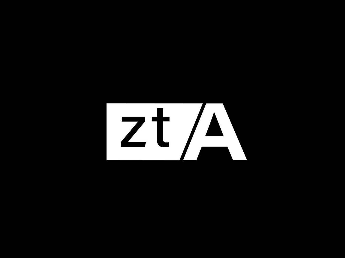 zta-Logo und Grafikdesign Vektorgrafiken, Symbole isoliert auf schwarzem Hintergrund vektor