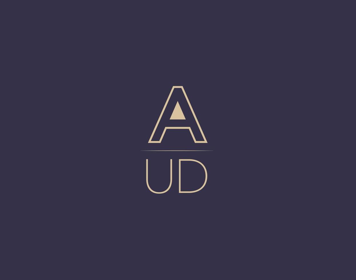 Aud Letter Logo Design moderne minimalistische Vektorbilder vektor