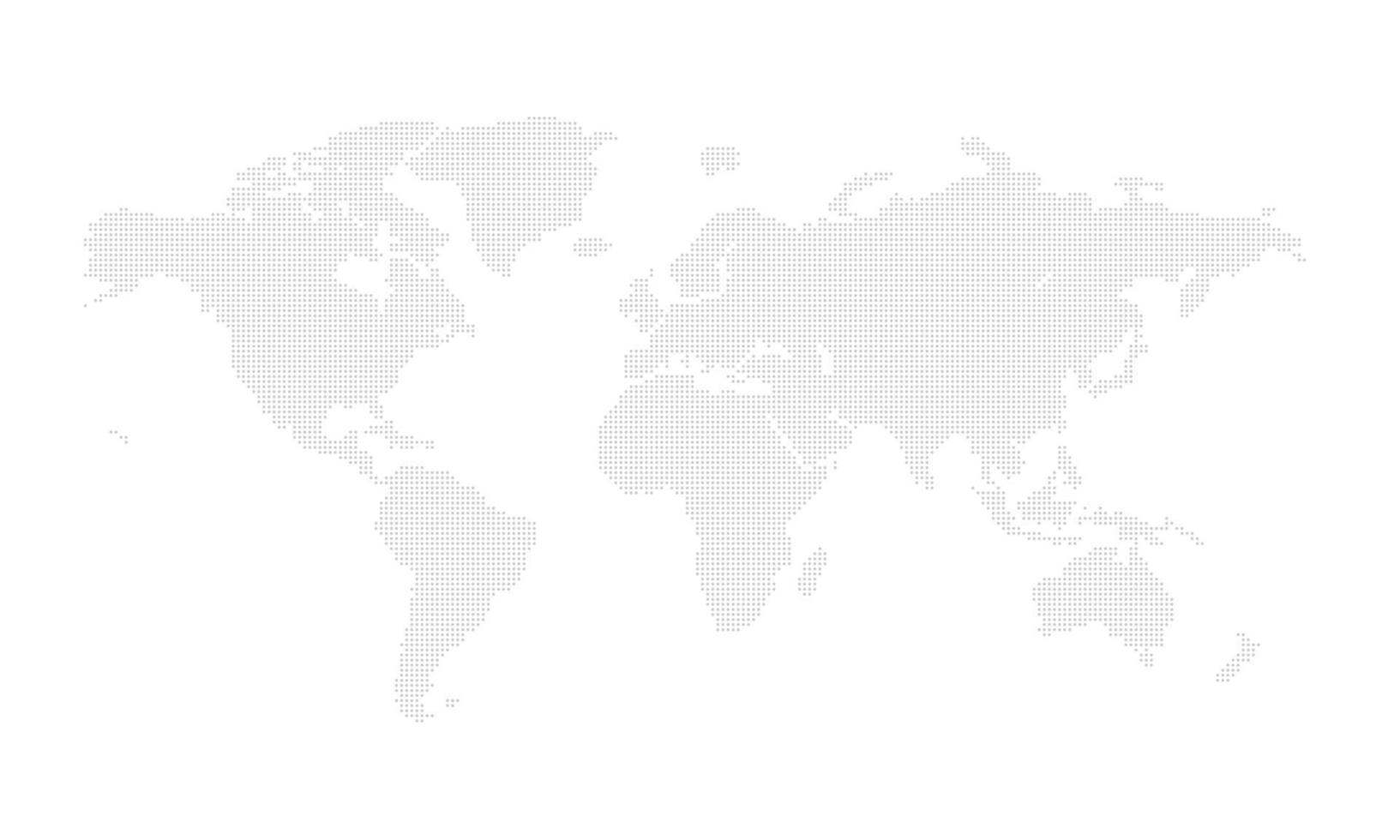 Umriss der Weltkarte und der Kontinente mit Punkten vektor