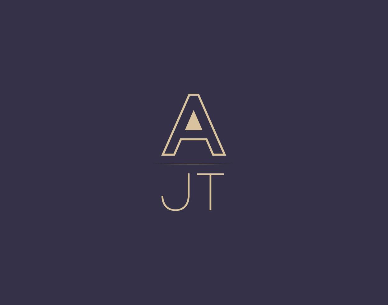 ajt brev logotyp design modern minimalistisk vektor bilder