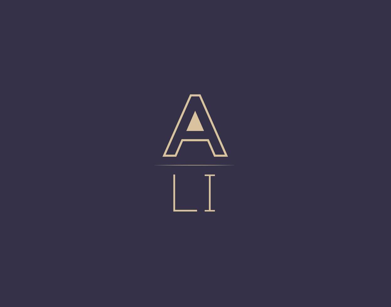 ali-Brief-Logo-Design moderne minimalistische Vektorbilder vektor