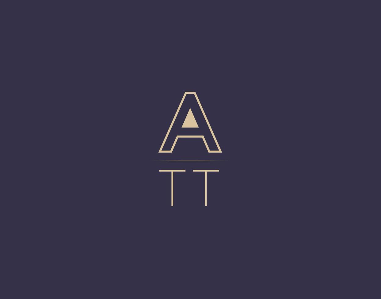 att brev logotyp design modern minimalistisk vektor bilder