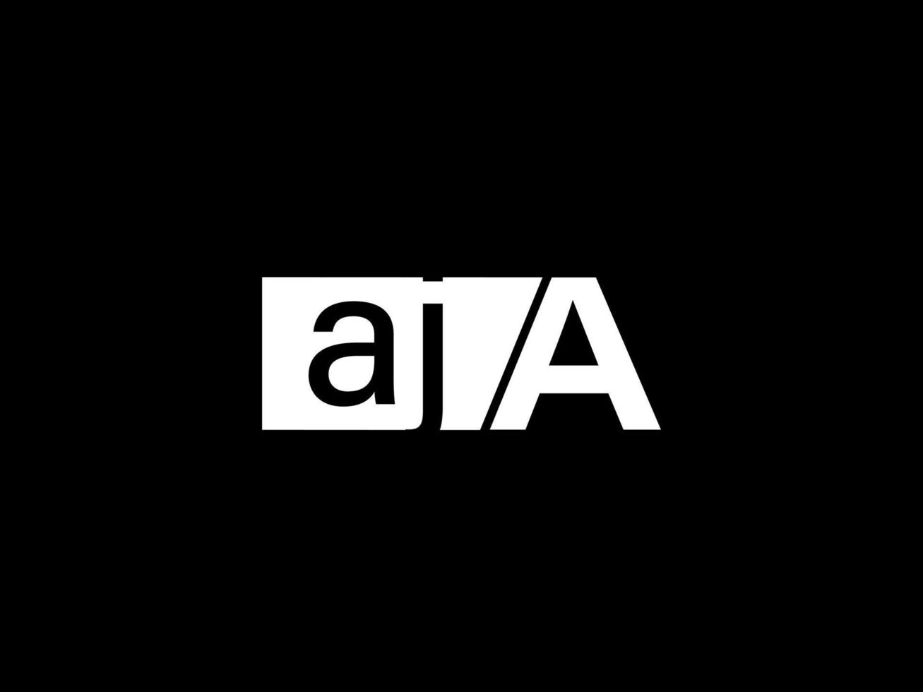 aja Logo und Grafikdesign Vektorgrafiken, Symbole isoliert auf schwarzem Hintergrund vektor