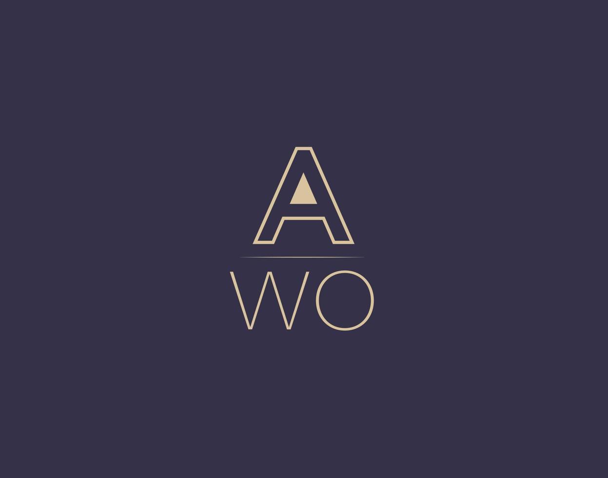 Awo Letter Logo Design moderne minimalistische Vektorbilder vektor