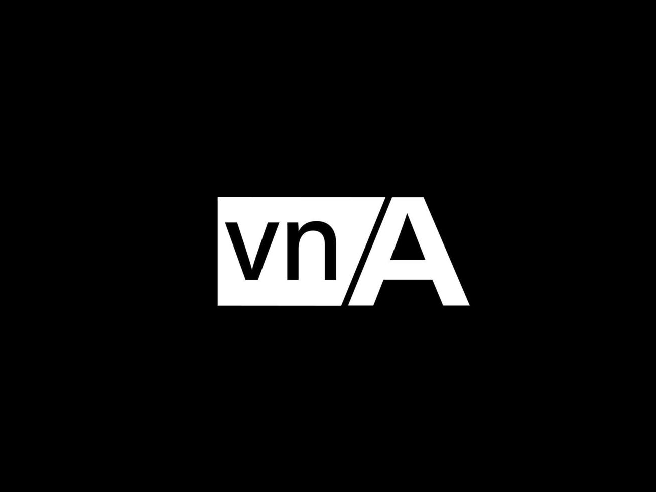 VNA-Logo und Grafikdesign Vektorgrafiken, Symbole isoliert auf schwarzem Hintergrund vektor