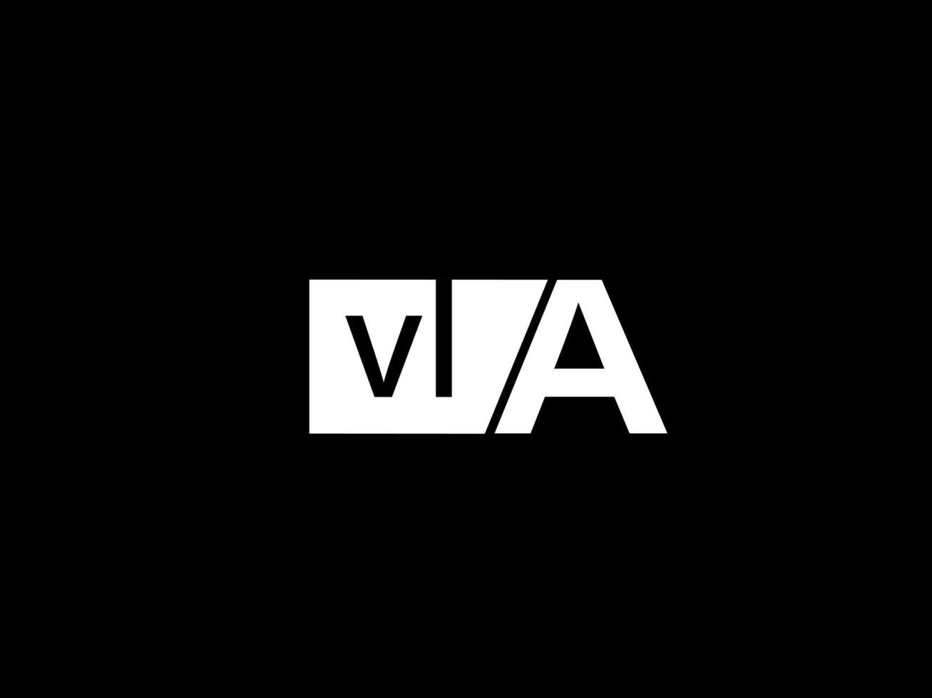 VLA-Logo und Grafikdesign Vektorgrafiken, Symbole isoliert auf schwarzem Hintergrund vektor