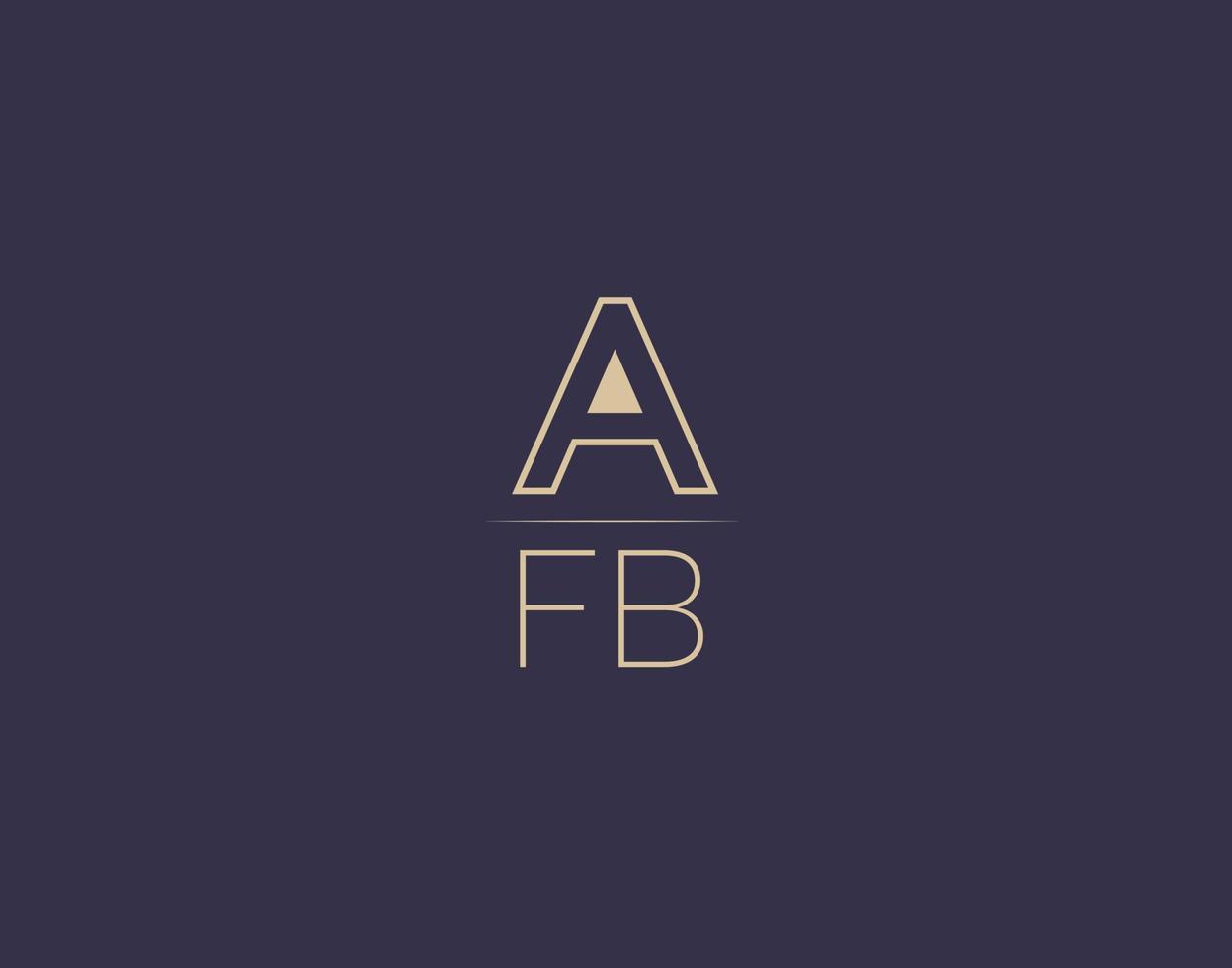 afb-Brief-Logo-Design moderne minimalistische Vektorbilder vektor