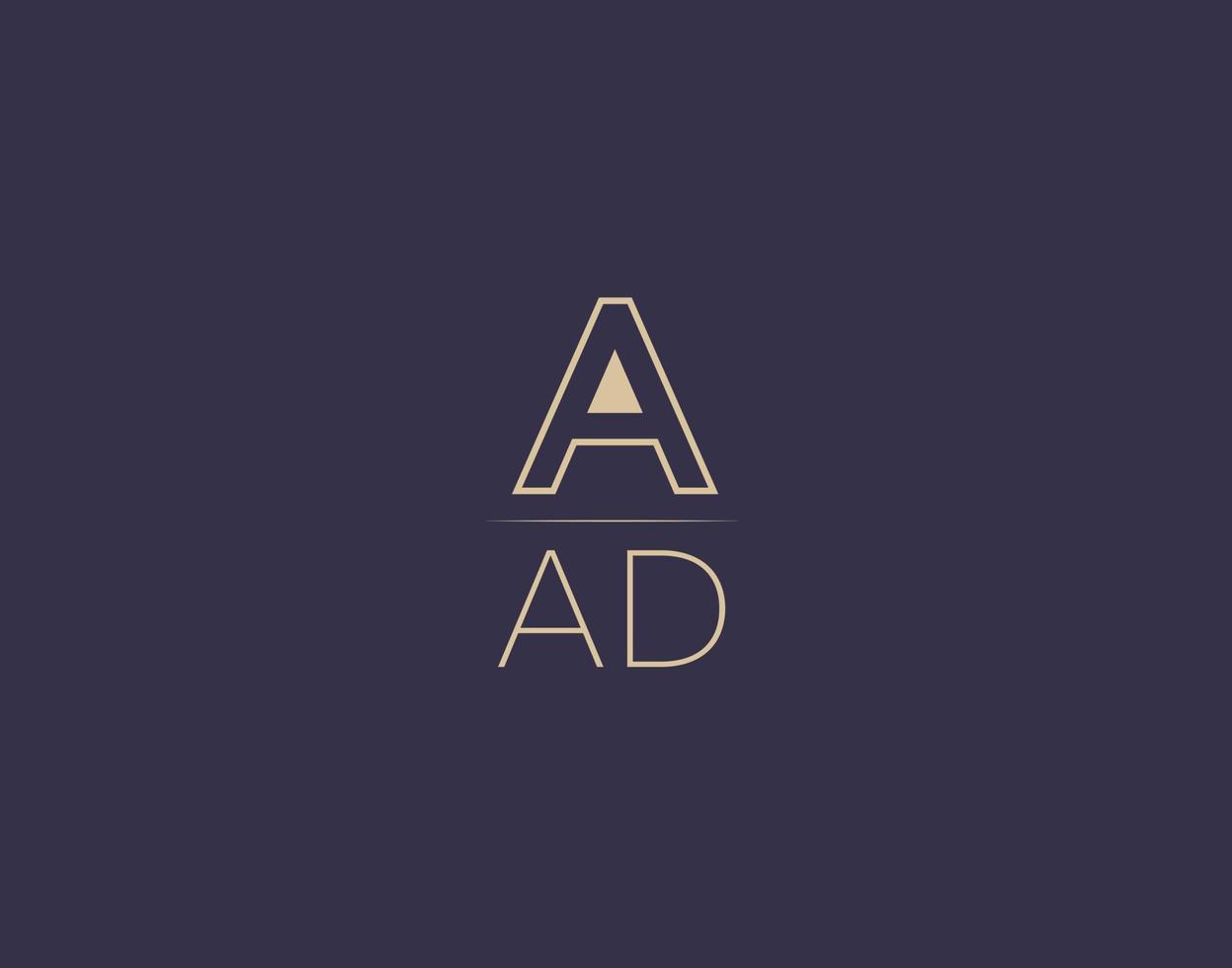 aad brev logotyp design modern minimalistisk vektor bilder