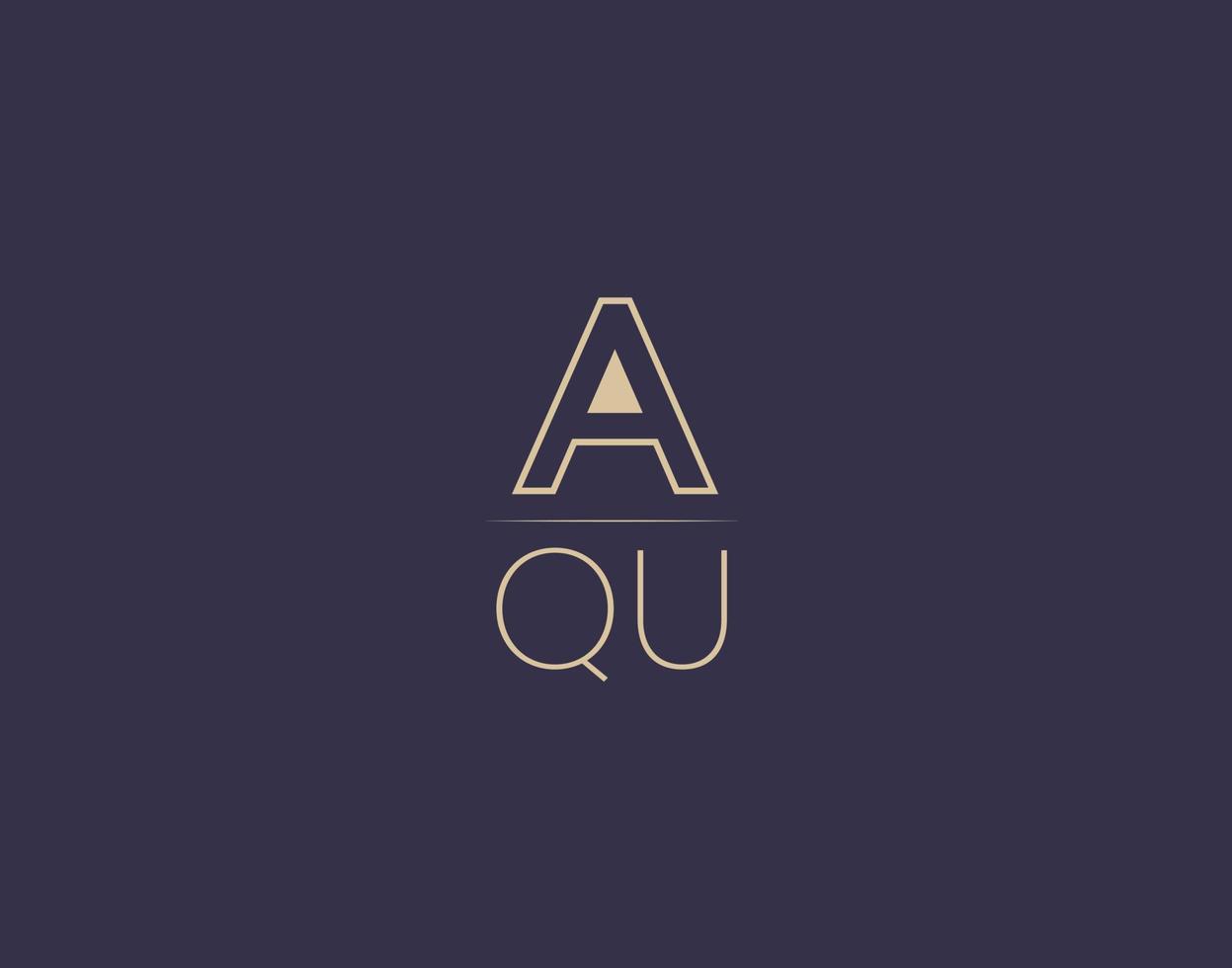 aqu brev logotyp design modern minimalistisk vektor bilder