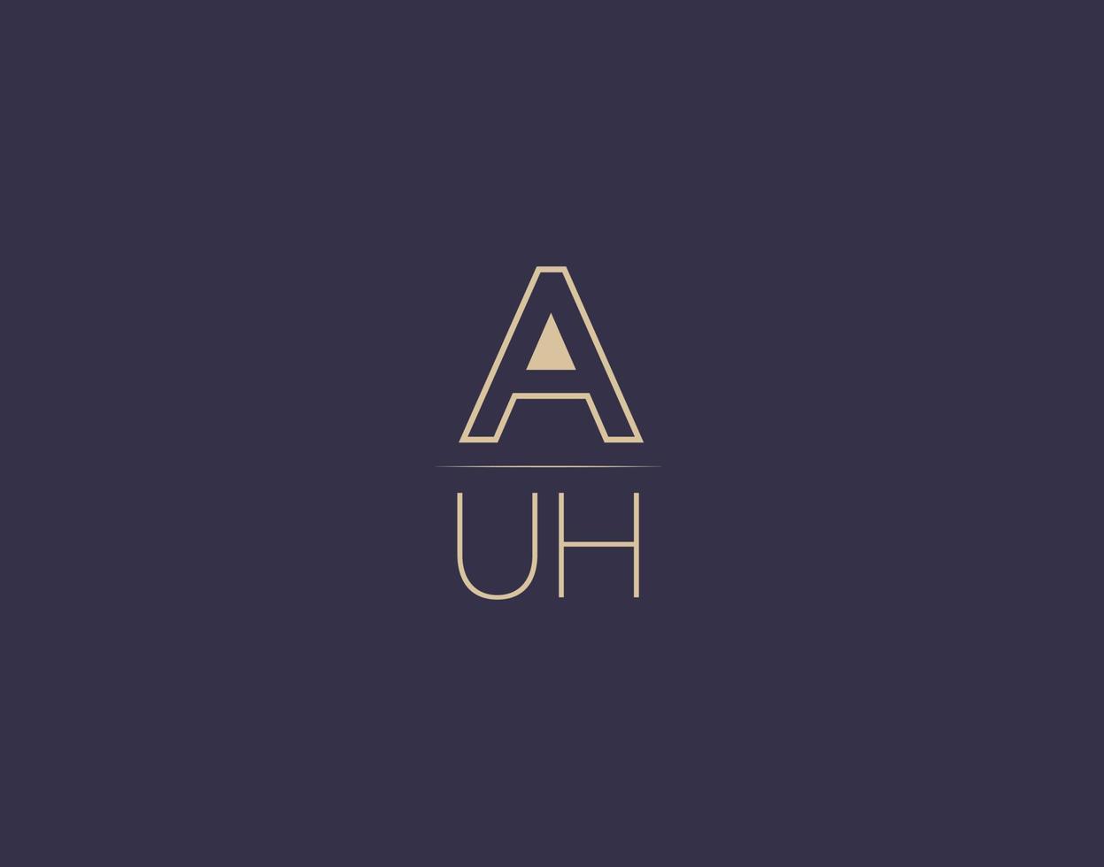 auh brief logo design moderne minimalistische vektorbilder vektor