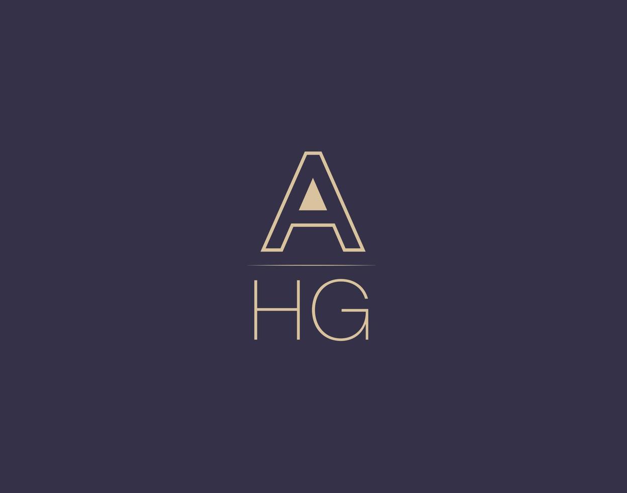 ahg brev logotyp design modern minimalistisk vektor bilder