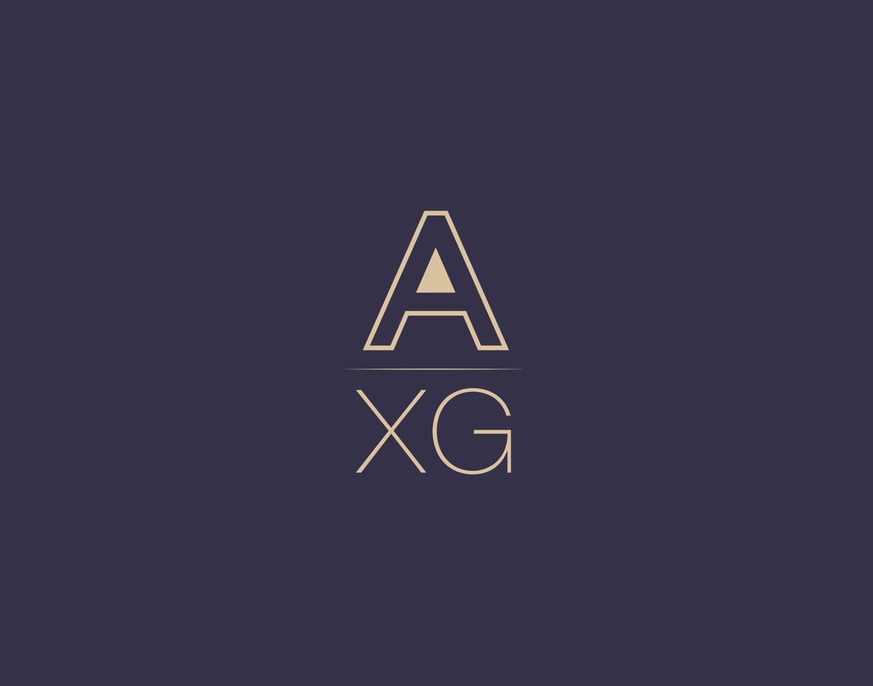 axg brev logotyp design modern minimalistisk vektor bilder