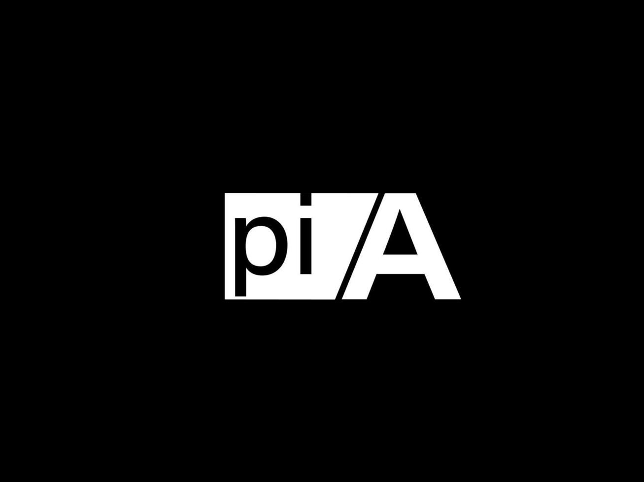 Pia-Logo und Grafikdesign Vektorgrafiken, Symbole isoliert auf schwarzem Hintergrund vektor