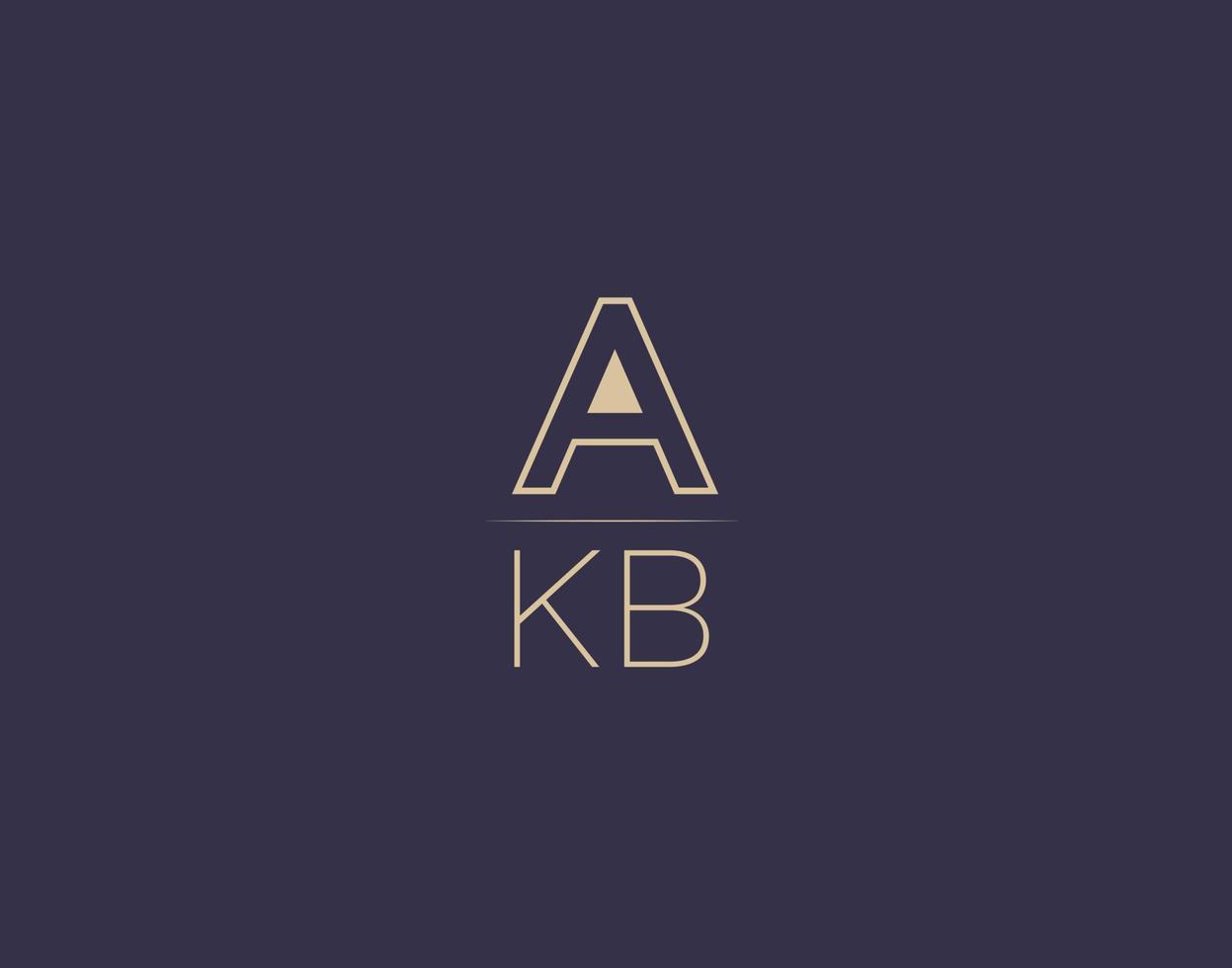 akb brev logotyp design modern minimalistisk vektor bilder