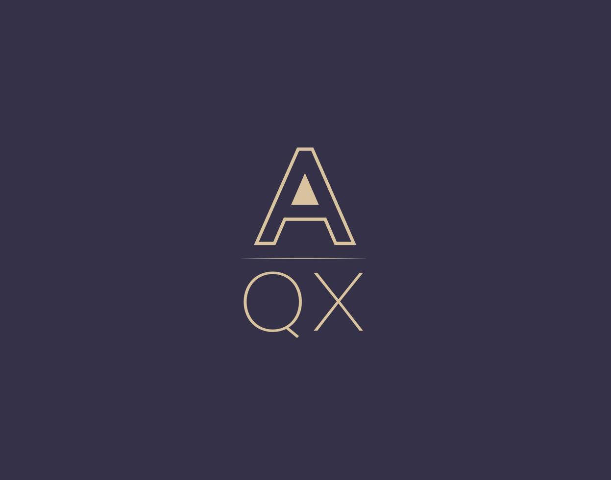 aqx brev logotyp design modern minimalistisk vektor bilder