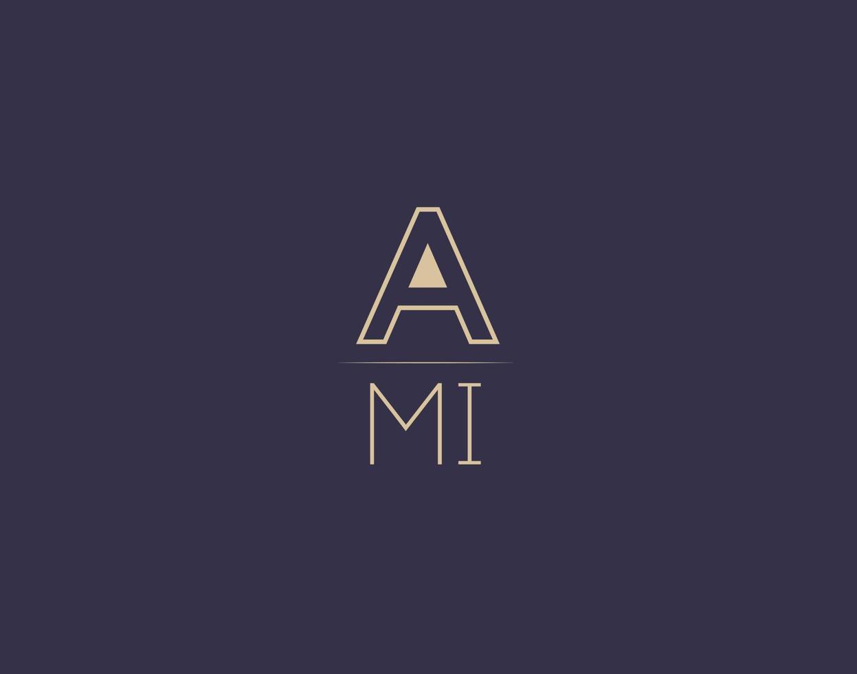 ami brev logotyp design modern minimalistisk vektor bilder