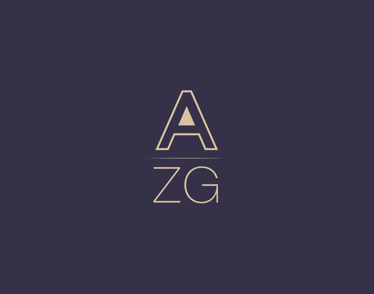 azg-Brief-Logo-Design moderne minimalistische Vektorbilder vektor