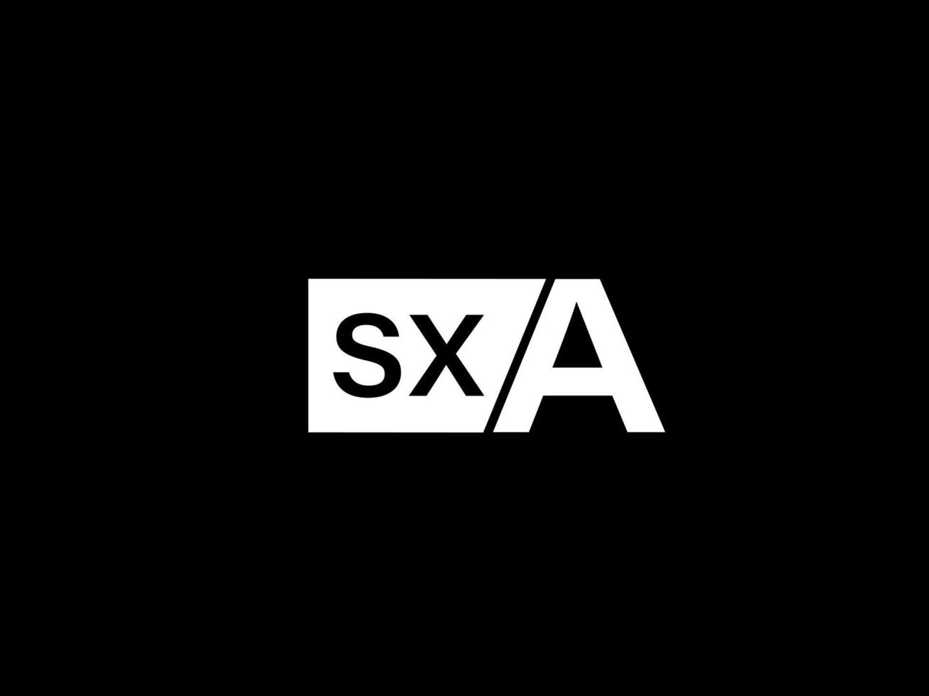 sxa-Logo und Grafikdesign Vektorgrafiken, Symbole isoliert auf schwarzem Hintergrund vektor